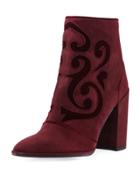 Florish Velvet-inset Bootie