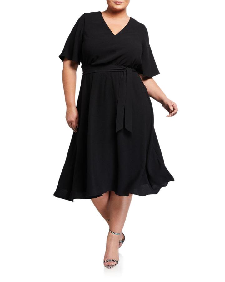 Plus Size Lydia Plunging Angel-sleeve
