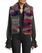 Multicolor Patched Fur Vest