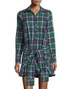 Tie-waist Plaid