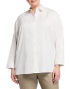 Plus Size Trinity Pinstripe Button-front Blouse