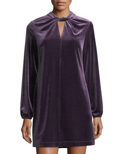 Taylor Twist-neck Velvet Dress