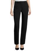 Hartsdale B Straight-leg Crepe Pants, Black