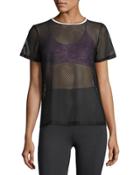 Size Up Open-mesh Tee, Black