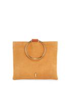 Le Pouch Ring Suede Small Crossbody Bag, Tan