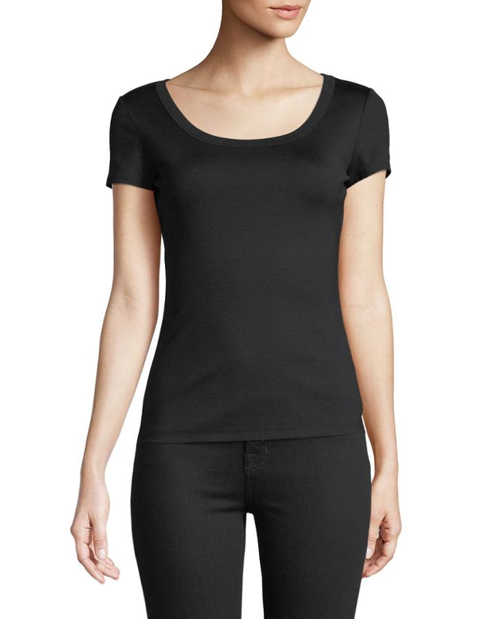 Cotton-stretch Basic Tee