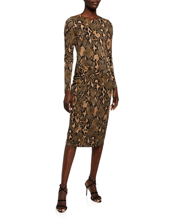 Jersey Animal-print Twisted-side