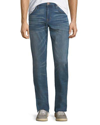 Slim-fit Straight-leg Faded Jeans