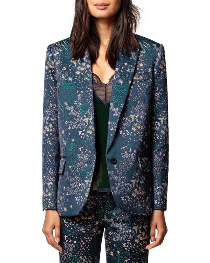 Viking Jacquard Glam Single-button Jacket