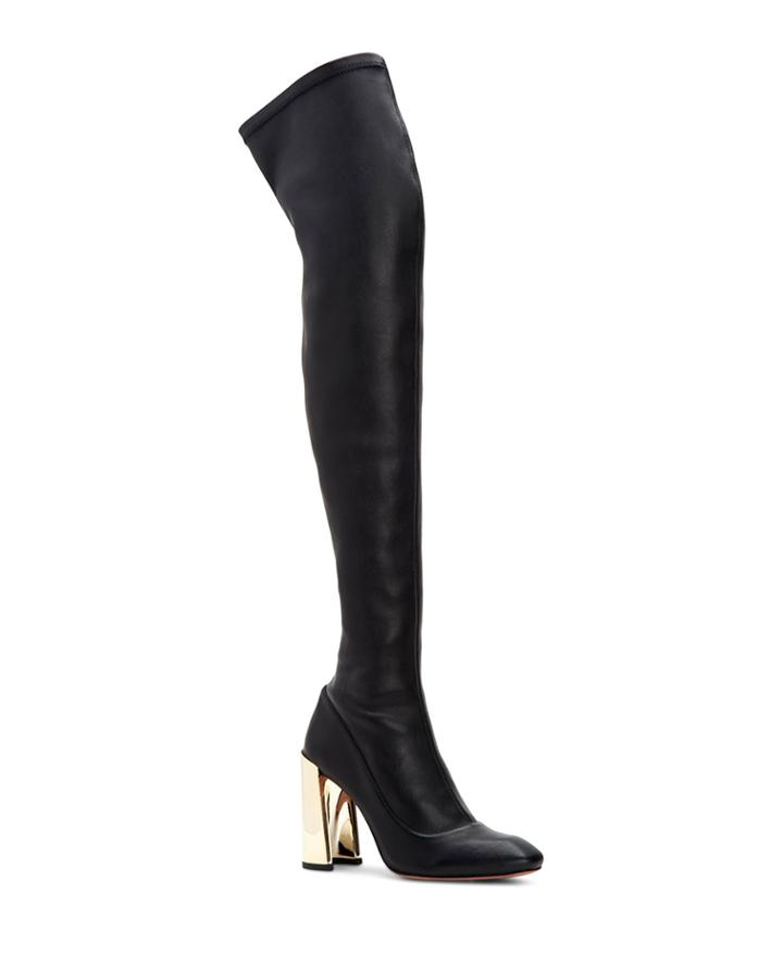 Bea Stretch Leather Mirrored-heel Over-the-knee Boots