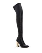 Bea Stretch Leather Mirrored-heel Over-the-knee Boots