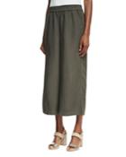 Elastic-waist Wide Cropped Pants