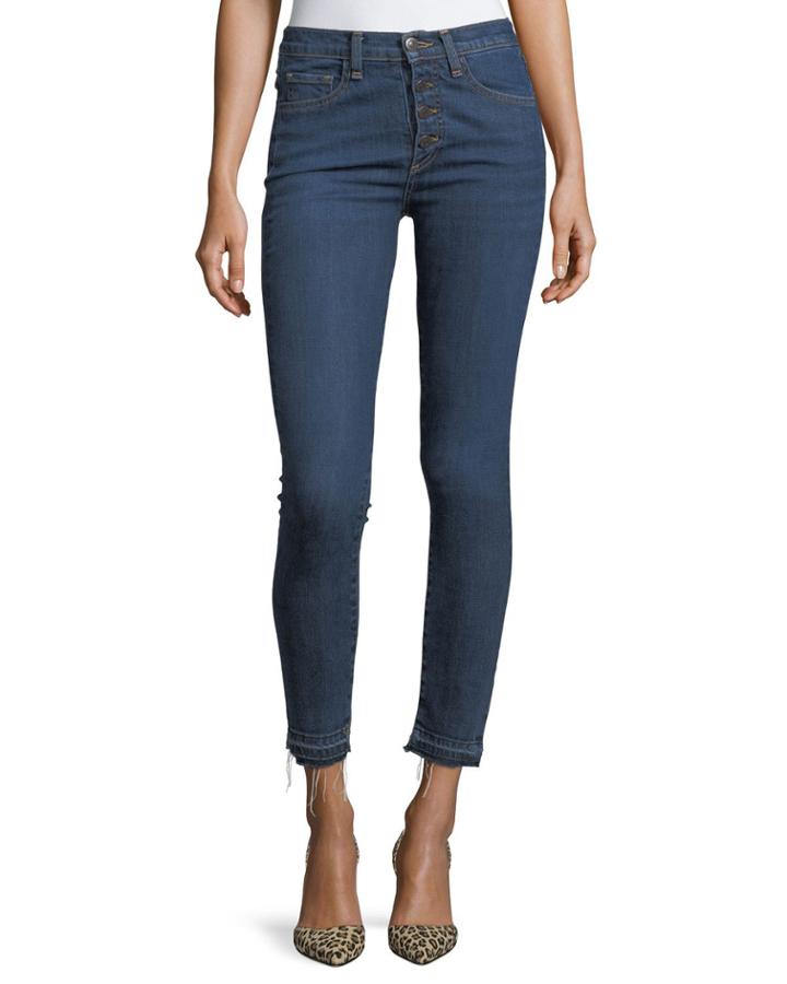 Debbie 10 Raw-hem Button-fly Denim Jeans