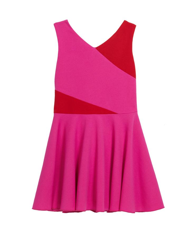Girl's Kiera Knit Colorblock Swing Dress,