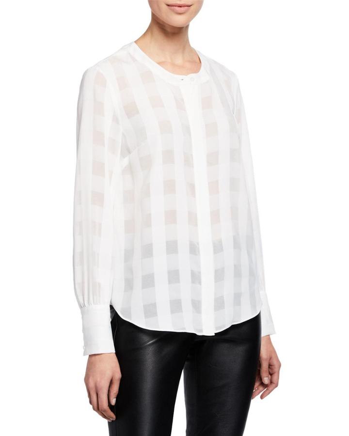 Remi Long-sleeve Check Blouse
