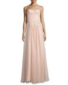 Embellished Bustier A-line Gown, Blush