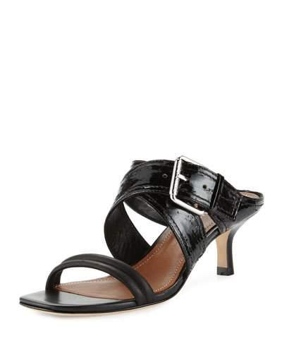 Mora Buckle Kitten-heel Slide
