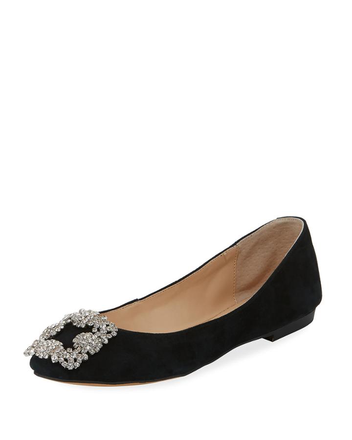 Maxim Buckle-toe Suede Ballet Flat