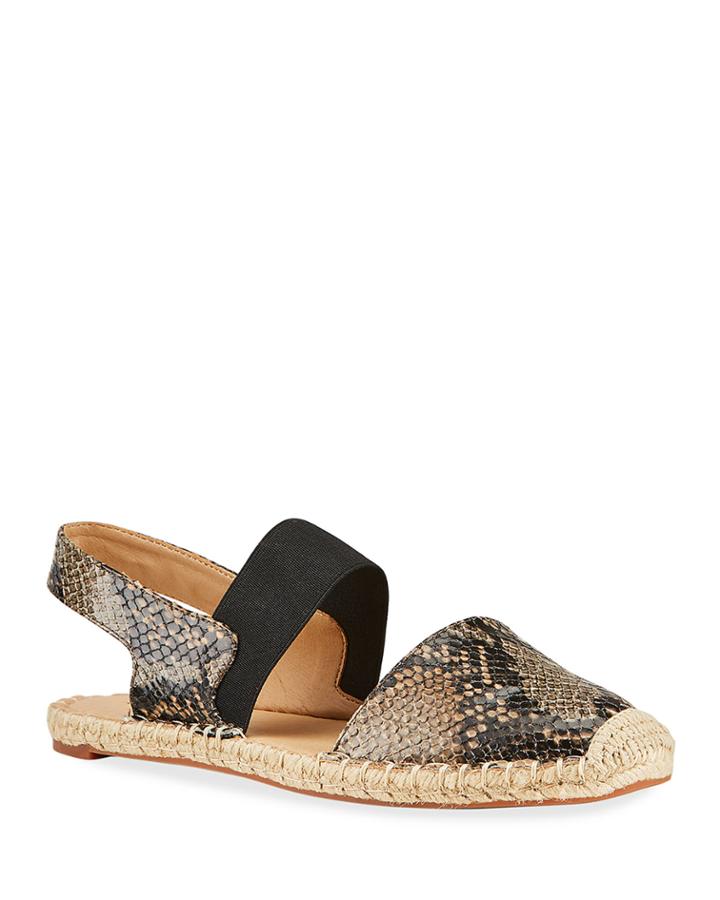 Angelo Snake-print Slingback Espadrille