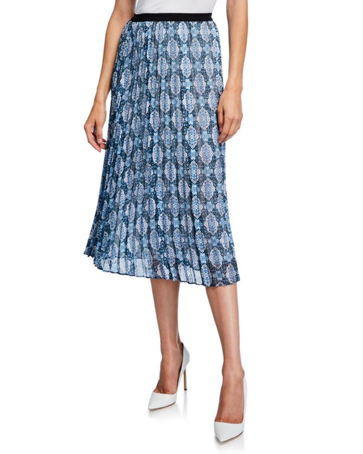 Ornate Medallion Pleated A-line
