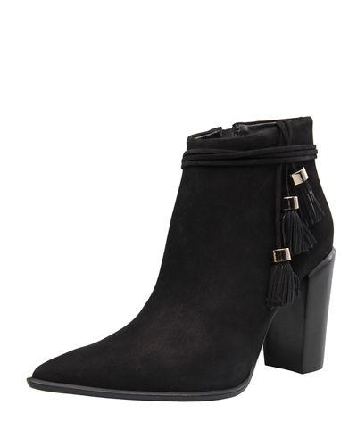 Elise Suede Fringe Tassel Bootie