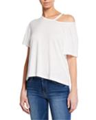 Chopped Cutout Cotton T-shirt