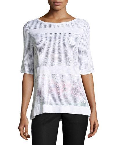 Knit-overlay Top,