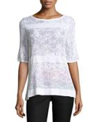 Knit-overlay Top,