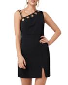 Asymmetric Bodice Eyelet Keyhole Sleeveless