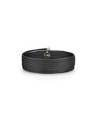 Noir Cable Wrap Bracelet W/ Diamond Charm, Black