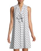 Equator Dot Tie-neck Dress