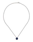 Synthetic Sapphire Solitaire Necklace