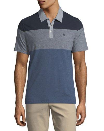 Short-sleeve Block-stripe Jersey Polo