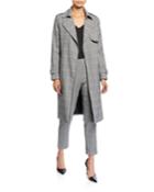 Printed Tie Front Trench Coat