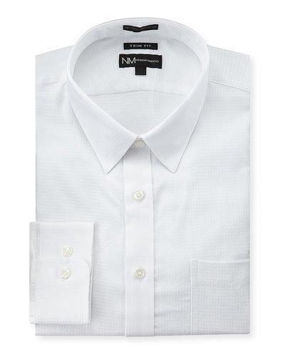 Trim-fit Regular-finish Dobby Dress Shirt,