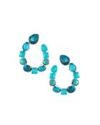 Rock Candy Forward-facing Hoops In Turquoise