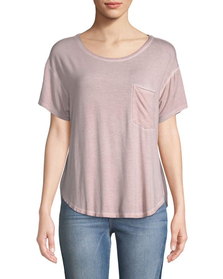 Sun-bleached Crewneck Short-sleeve Pocket Tee