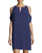 Gauzy Crepe Cold-shoulder Dress