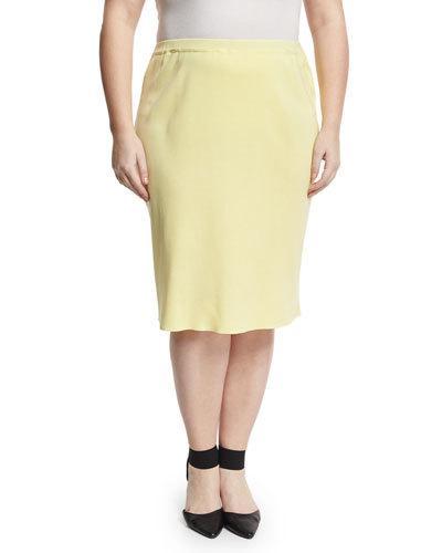 Knee-length Pencil Skirt, Yellow,
