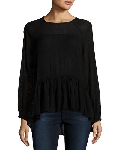 Ls Scoop Neck Top With Peplu