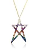 Cubic Zirconia Cutout Star Pendant Necklace,