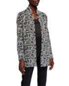 Jacquard Open-front Patch-pocket Blazer