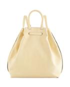 Jewel Matte Leather Backpack, Cream