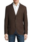 Plaid Three-button Jacket, Barley