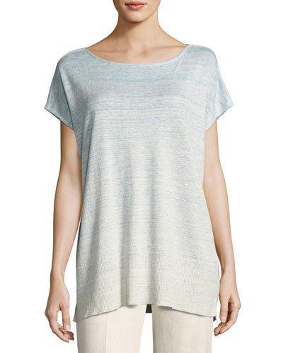 Linen-blend Melange Ombr&eacute; Sequin Sweater,