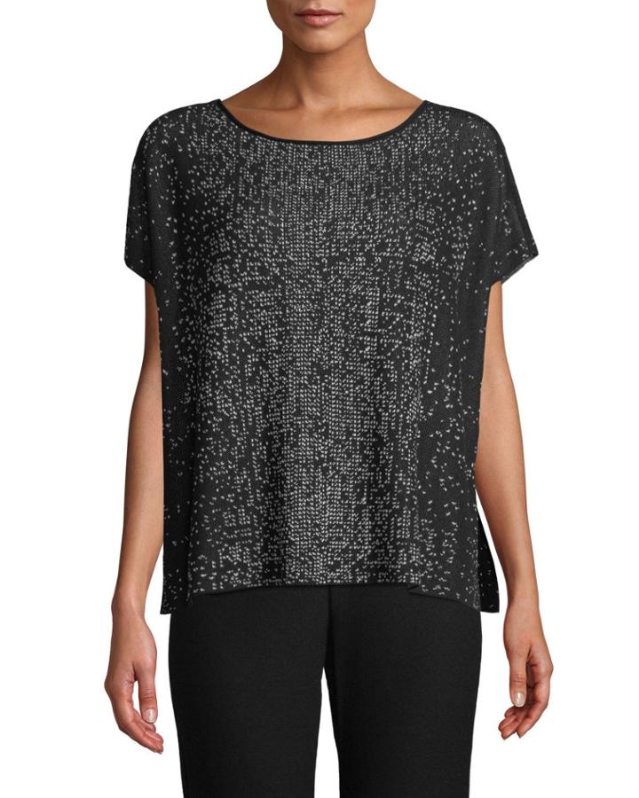 Petite Sleek Tencel Printed Short-sleeve