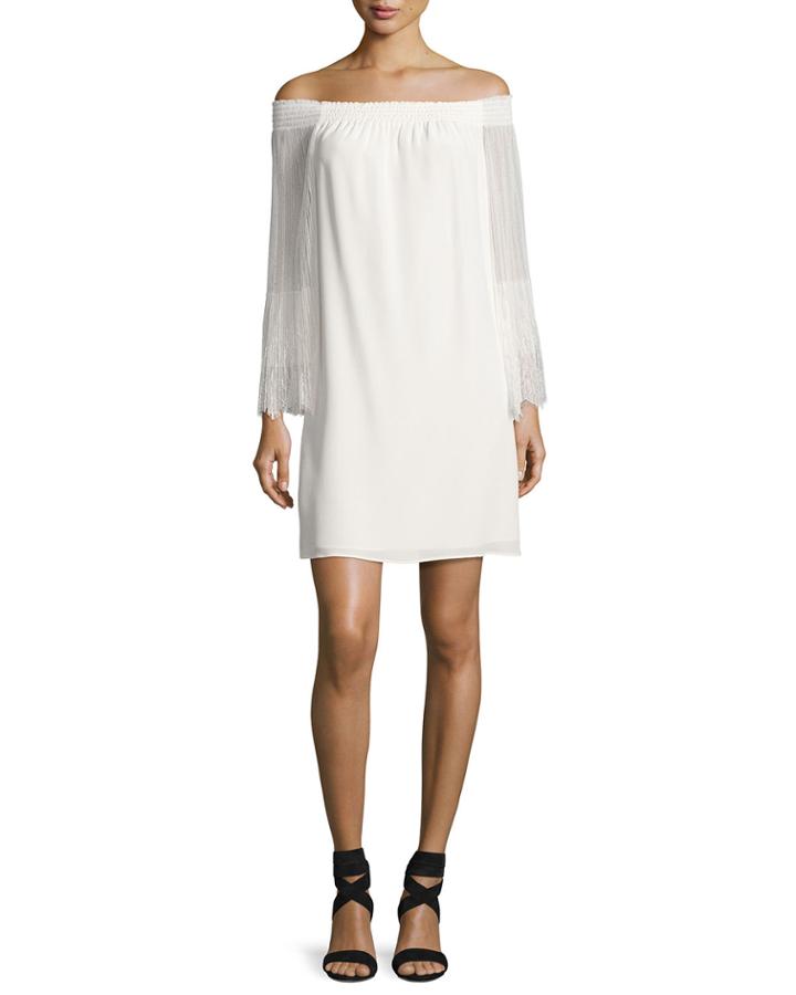 Eva Off-the-shoulder Silk Mini Cocktail Dress