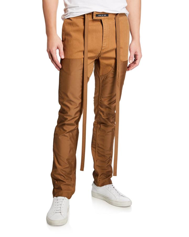 Men's Strap-detail Canvas Work Pants