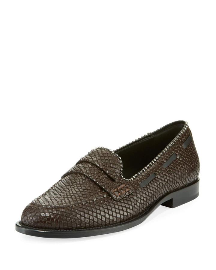 Men's Snake-embossed Leather Penny