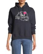 Paris Graphic-print Cotton Hoodie With Drape Detail